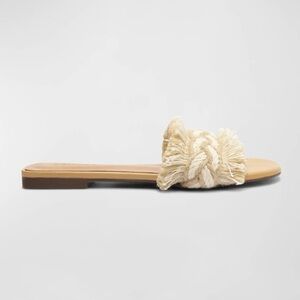 SCHUTZ Adelia Crochet Frayed Slide Sandals